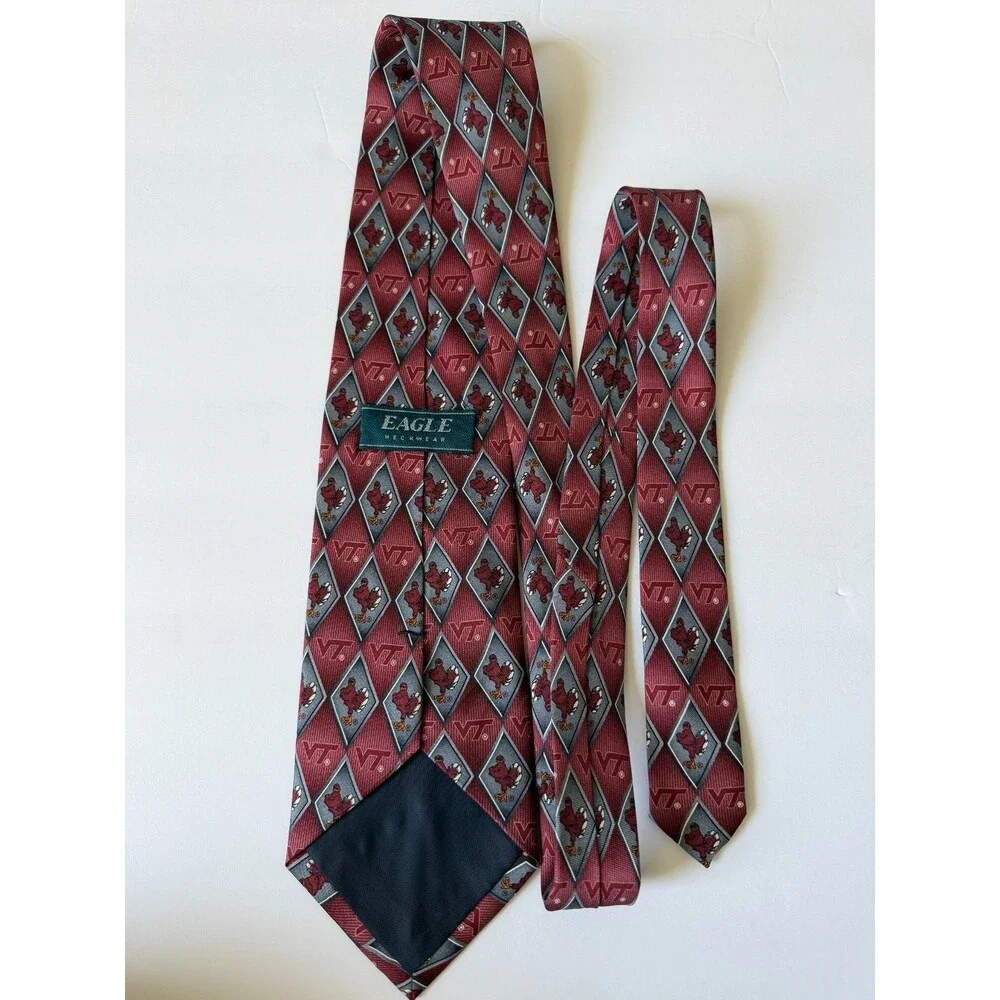 Eagle Neckwear VT Virginia Tech‎ Silk Tie Red Hokies Logo Novelty Classic
